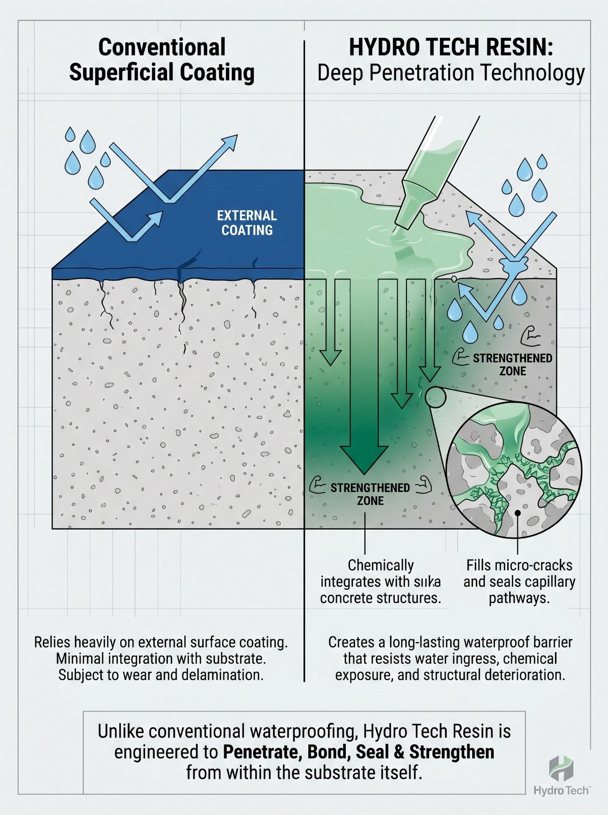 How HTR technology penetrates and bonds with concrete