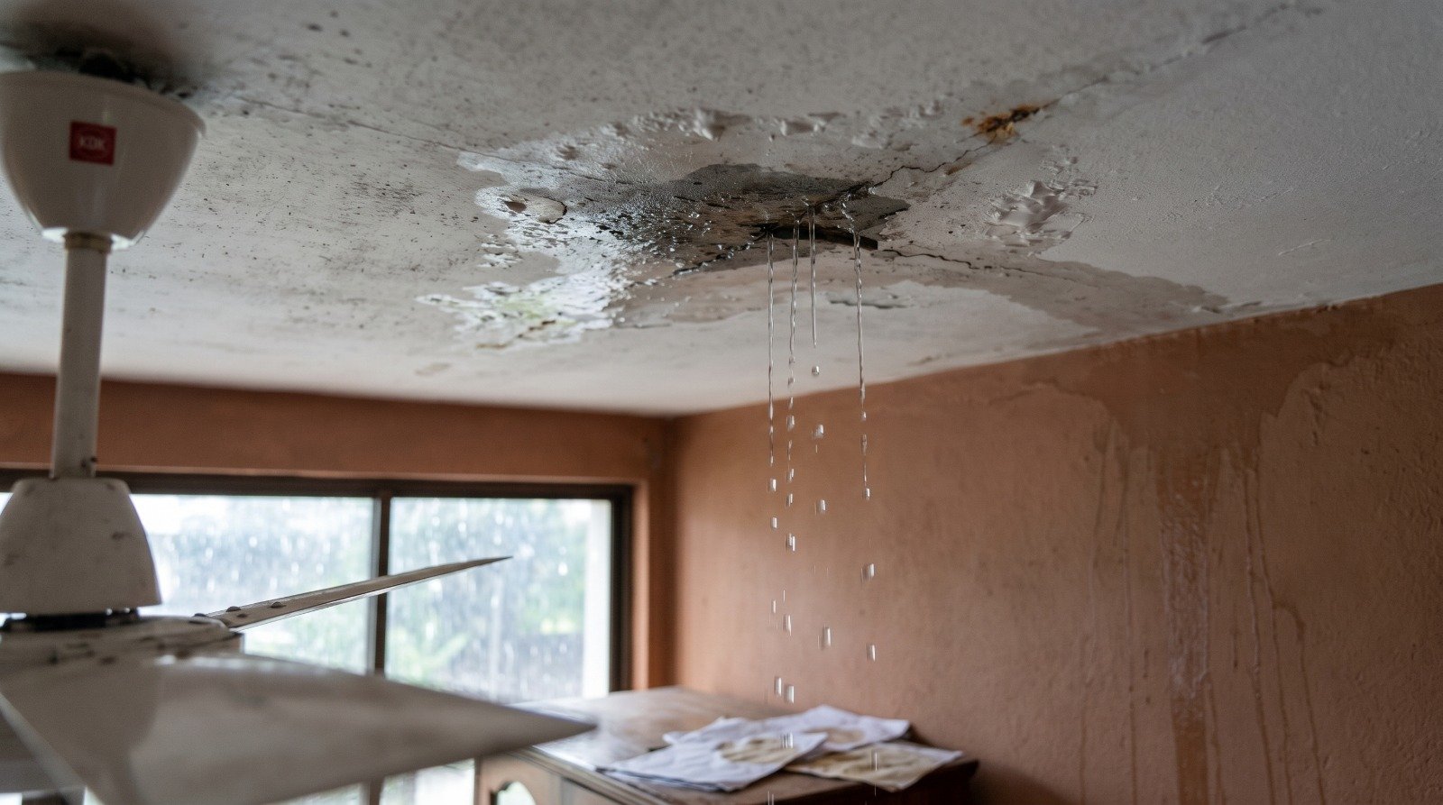 Water damaged wall